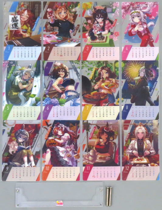 Umamusume Pretty Derby 2025 Desk Calendar - 2025 Connectable Mini Desk Calendar (Cygames, Pre-owned, 17.5×10.5 cm)