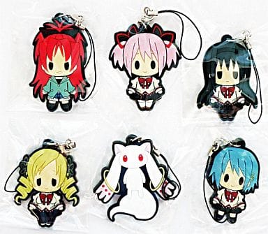 Puella Magi Madoka Magica Rubber Strap Collection Vol.1 - Complete Set of 6 (Hobby Stock) Height Approx. 6 cm - Pre-owned