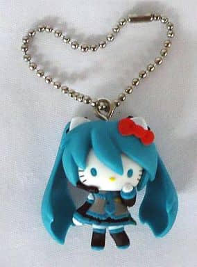 Hatsune Miku × Hello Kitty Ball Chain Mascot Keychain - Kitan Club Capsule Toy (Pre-owned)