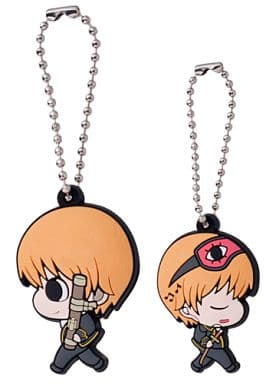 Sougo Okita Double-Sided Rubber Mascot Keychain from Gintama: Theater Trip Edition by Megahouse, Length Approx. 60 mm
