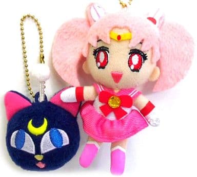 Sailor Chibi Moon & Luna Ball Connectable Mascot Set - Bandai - Pre-owned Collectible Keychain Mascots (Approx. 110 x 50 x 130 mm & 55×40×80mm) - Sailor Moon