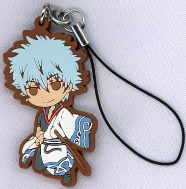 Gintoki Sakata Gintama Rubber Strap by Movic, Approx. 3.5 x 5.5 cm, Pre-Owned, No. 1