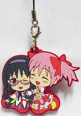 Madoka Kaname & Homura Akemi Rubber Strap - Movie Commemorative Ichiban Kuji Puella Magi Madoka Magica G Prize (Banpresto) Pre-owned