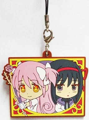 Ultimate Madoka & Homura Akemi Rubber Strap - Ichiban Kuji Movie Commemoration Puella Magi Madoka Magica G Prize (Banpresto) Pre-owned Length Approx. 6.5 cm