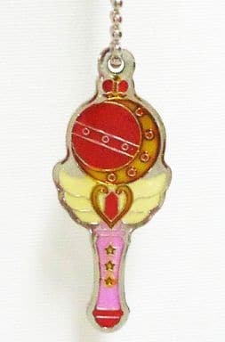 Cutie Moon Rod Makeup Plate Keychain - Sailor Moon R Capsule Toy (Length Approx. 3.5 cm, Bandai, Pre-owned)