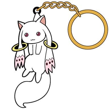 Kyubey Pinched Keychain - Puella Magi Madoka Magica the Movie: Rebellion (Approx. 3.5 cm, Cospa)