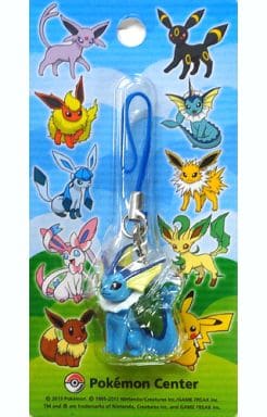 Vaporeon Figure Strap Pokémon Center Exclusive Mascot Strap — 3 cm Figure Charm (Official Pokémon Brand)