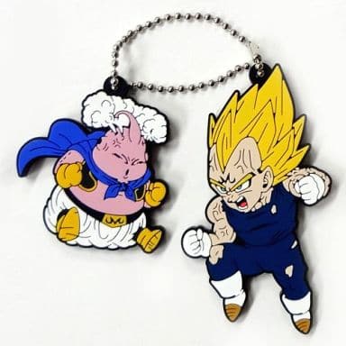 Majin Buu & Vegeta Rubber Keychain Super Saiyan Collection Dragon Ball 30th Anniversary Ichiban Kuji H Prize