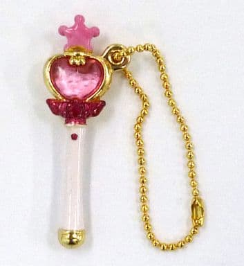 Pink Moon Stick Diecast Charm - Sailor Moon S Capsule Gashapon Keychain (Approx. 4.5 cm) - Bandai - Pre-owned, No. 3