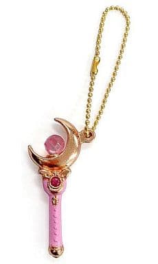 Moon Stick Die-cast Charm Pink Gold Color - Sailor Moon Keychain Charm (Bandai, Pre-owned), No. 1