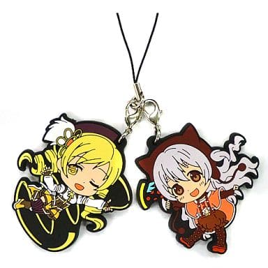 Nagisa & Mami Rubber Strap Kyun Chara Illustrations - Ichiban Kuji Premium Puella Magi Madoka Magica the Movie: Rebellion I Prize (Banpresto) Length Approx. 6 cm Pre-owned