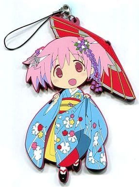 Madoka Kaname Kimono Rubber Strap Keychain - Puella Magi Madoka Magica the Movie: Rebellion AFA2014 & ANIPLEX+ Limited (Approx. 13.5 x 9.5 cm, Pre-owned)