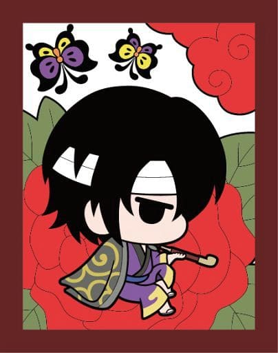 Shinsuke Takasugi Rubber Mascot Keychain from Gintama Hanafuda-Inspired Design by MegaHouse, Length Approx. 40 mm