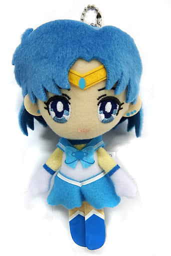 Sailor Mercury Mascot Plush Keychain - Sailor Moon Crystal - Banpresto - Height Approx. 11 cm (Pre-owned)