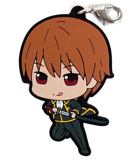 Sougo Okita Rubber Mascot Keychain from Gintama - Ichiban Kuji K Prize, Length Approx. 5.5 cm, Banpresto