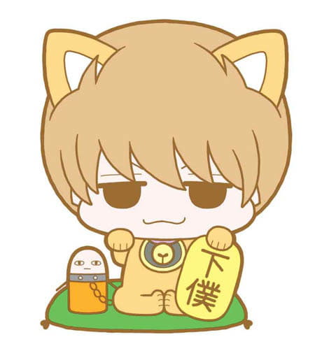 Sougo Okita Rubber Mascot Keychain from Gintama Hata Prince's Animal Paradise Maneki-Neko Edition by Megahouse, Length Approx. 60 mm