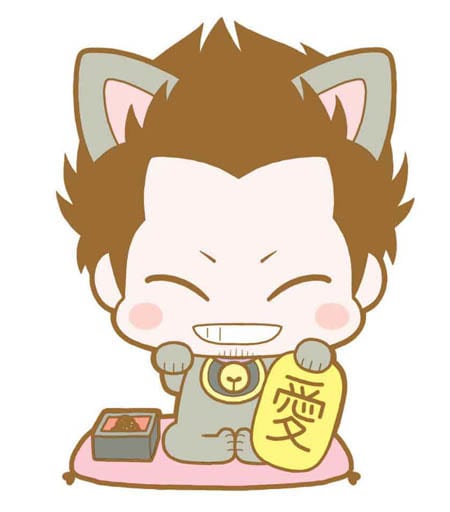 Isao Kondo Rubber Mascot Keychain from Gintama, Hata Prince's Animal Paradise Maneki Cat Edition, MegaHouse, Length Approx. 60 mm