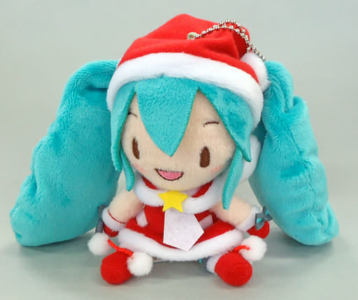 Hatsune Miku / KAITO / MEIKO Fluffy Keychain Mascot (Christmas Costume) - One - Hatsune Miku -Project DIVA-F 2nd- SEGA - Approx. 9 cm
