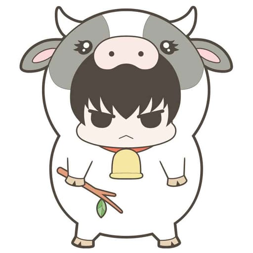 Toshiro Hijikata Cow Rubber Mascot Keychain from Gintama Hata Prince's Animal Paradise Love & Peace Ranch by MegaHouse, Approx. 55 mm