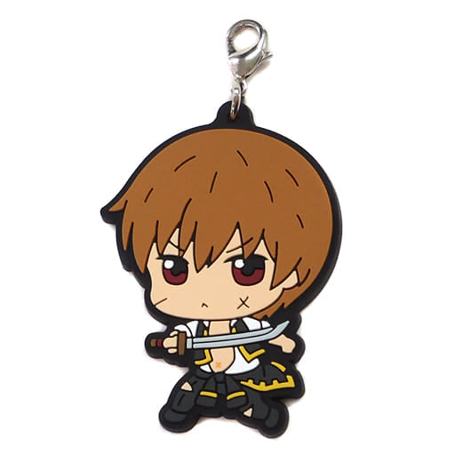 Sougo Okita Rubber Mascot Keychain from Gintama Ichiban Kuji K Prize, Chikkya wa! Version, Length Approx. 5 cm, Banpresto