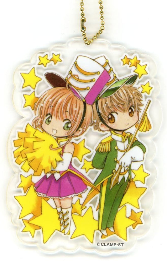 Sakura Kinomoto & Syaoran Li Original Extra-Large Acrylic Keychain - Cardcaptor Sakura: Clear Card Arc Vol.2 Special Edition Bonus (Approx. 10.5 x 7 cm) - Pre-owned