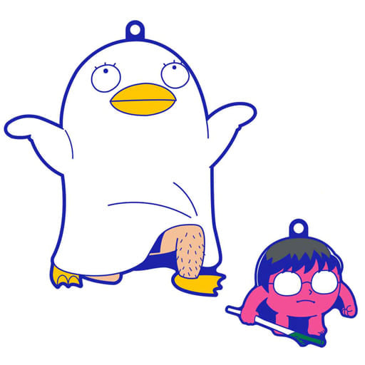 Elizabeth & Shinpachi Shimura Gintama x Bukubu Okawa Oshanty Rubber Mascot Keychain with Ball Chain, Length Approx. 90 mm