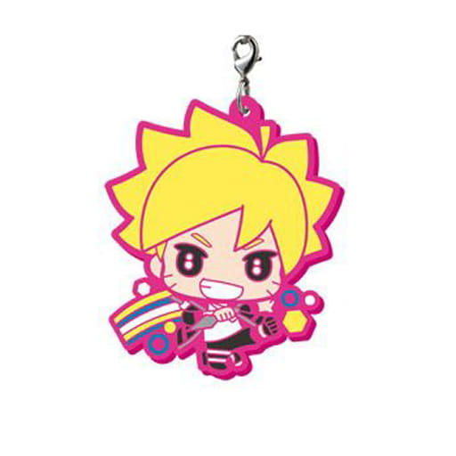 Boruto Uzumaki Rubber Mascot Keychain from Boruto: Naruto Next Generations by Bandai, Length Approx. 6 cm, Pre-Owned