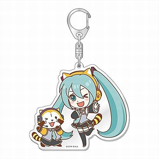 Hatsune Miku & Rascal (Winking) Large Acrylic Keychain - Approx. 80 x 80 mm (Caravan) Pre-owned