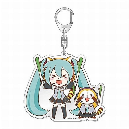 Hatsune Miku & Rascal Large Acrylic Keychain - Hatsune Miku × Rascal Okkime Acrylic Keyholder Collection - Approx. 80 x 80 mm