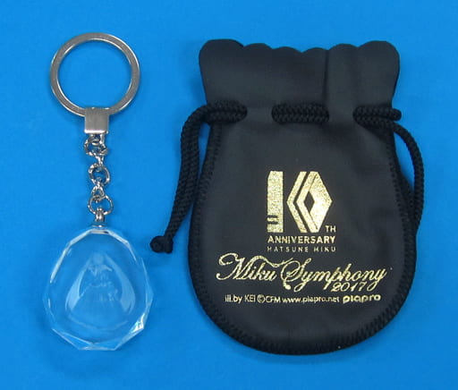 Hatsune Miku 2D Crystal Keychain with Original Drawstring Pouch - Hatsune Miku Symphony 2017 (Approx. 4 x 4 cm) Pre-owned