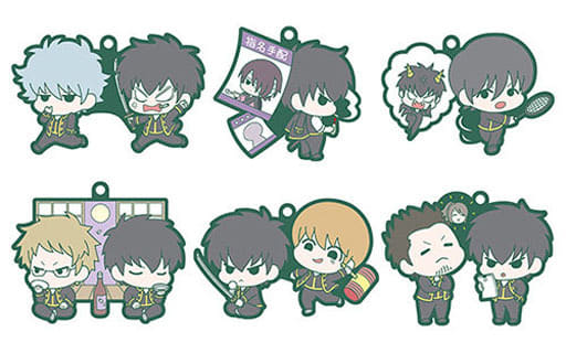 Gintoki Sakata and Toshiro Hijikata Gintama Rubber Mascot Buddy Collection Vice Captain 24 Hours Complete 6-Piece Set by MegaHouse