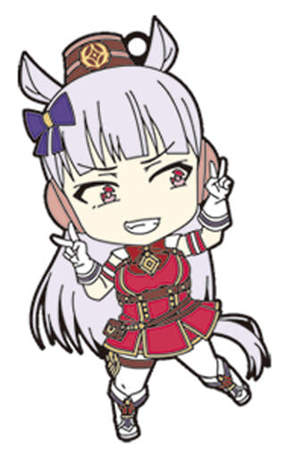 Gold Ship Trading Rubber Keychain - Umamusume Pretty Derby Nendoroid Plus (Good Smile Company, ~70mm, PVC)