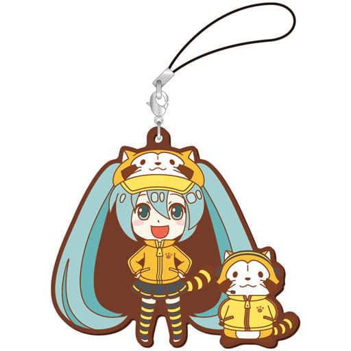 Hatsune Miku & Rascal Large Rubber Strap - Hatsune Miku × Rascal 2018 Collaboration (Approx. 70 x 70 mm) [Pre-owned]