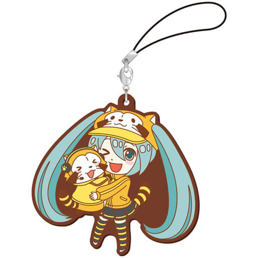 Hatsune Miku & Rascal Large Rubber Strap - Hatsune Miku × Rascal 2018 Collaboration (Approx. 70 x 70 mm, Pre-owned)