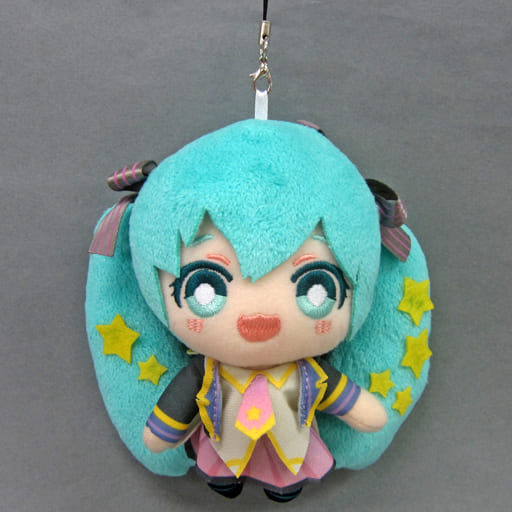 Hatsune Miku Open-Mouth 10th Anniversary Mascot Keychain - Taito - Height Approx. 11 cm (Pre-owned)