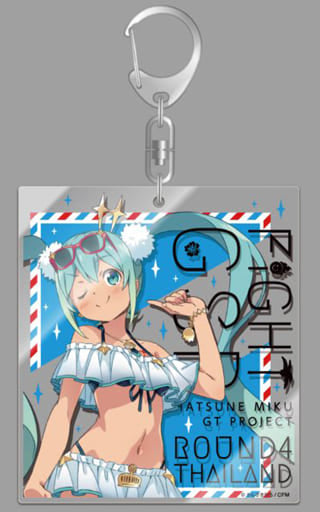 Racing Miku 2018 Large Acrylic Keychain - Hatsune Miku / VOCALOID (Approx. 9 cm) - Gift Brand, Pre-owned