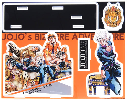 JoJo's Bizarre Adventure Golden Wind Acrylic Stand - Araki Hirohiko Exhibition "Ripples of Adventure" Lawson Minato Roppongi-dori Store Limited (Approx. 239 x 302 mm) - Pre-owned