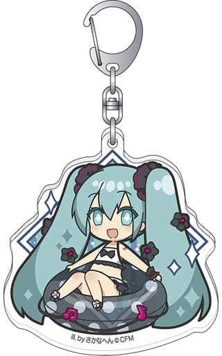 Hatsune Miku Acrylic Keychain - VOCALOID - Sakanahen Illustration (Movic) - Approx. 7 x 6 cm - Pre-owned