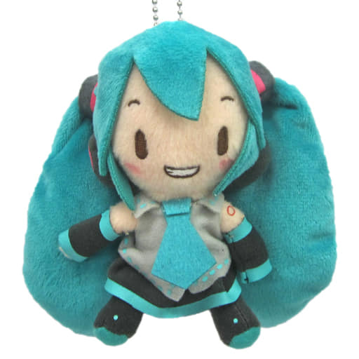 Hatsune Miku Smiling Fuwafuwa Keychain Mascot - VOCALOID - SEGA - Approx. 15 x 9 cm
