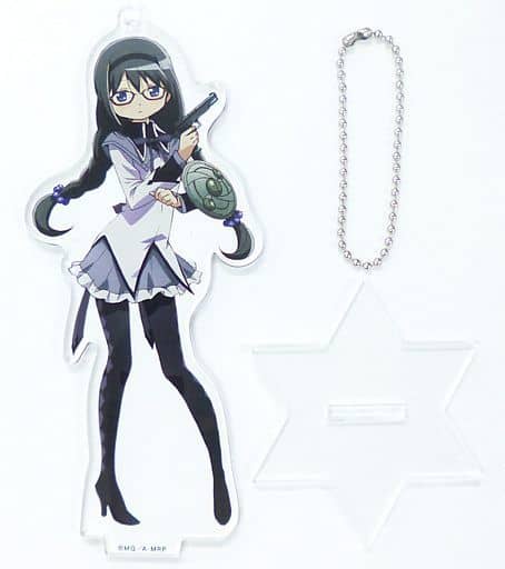 Homura Akemi (Glasses ver.) Acrylic Stand Keychain - Magia Record: Puella Magi Madoka Magica Side Story - Length Approx. 12 cm - Pre-owned