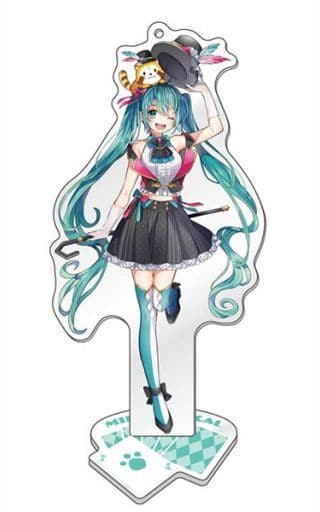 Hatsune Miku Acrylic Keychain with Stand - VOCALOID × Rascal Collaboration 2019 - Approx. 150 mm (Caravan, Pre-owned)
