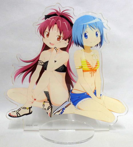Sayaka Miki & Kyoko Sakura Swimsuit Acrylic Stand - Puella Magi Madoka Magica Magia Day 2019 - Shaft - Approx. 150 x 150 mm