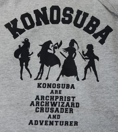 KonoSuba 2 College Design Gray Hoodie Men's M