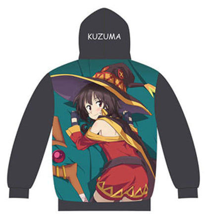 Megumin Back-Carrying Full Graphic Hoodie Green L