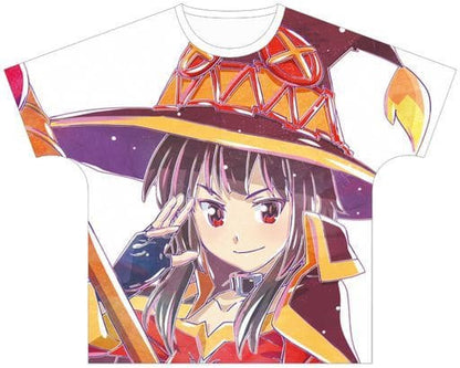 Megumin Ani-Art Full Graphic T-Shirt White Unisex XL