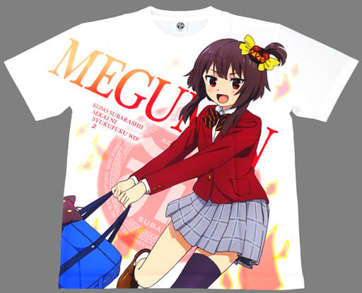 Megumin T-Shirt White Free Size KonoSuba 2 × Don Quijote