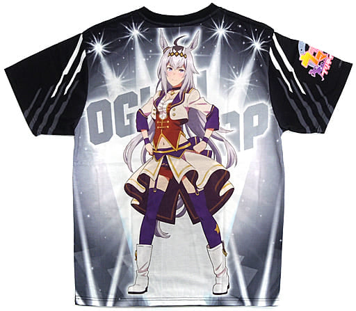 Oguri Cap Full-Color T-Shirt (Charapop Store) - Umamusume Pretty Derby - Black L - Bandai Namco Amusement (Used)
