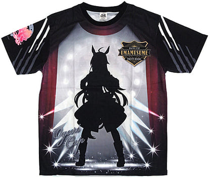 Oguri Cap Full-Color T-Shirt (Charapop Store) - Umamusume Pretty Derby - Black L - Bandai Namco Amusement (Used)