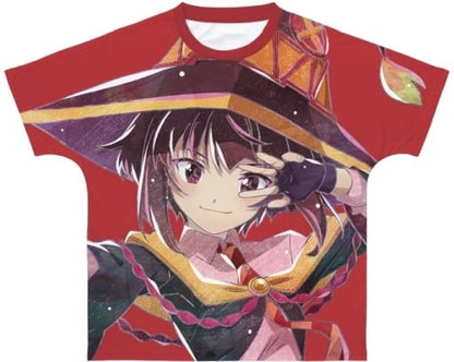 Megumin Ani-Art Full Graphic T-Shirt Red Unisex L