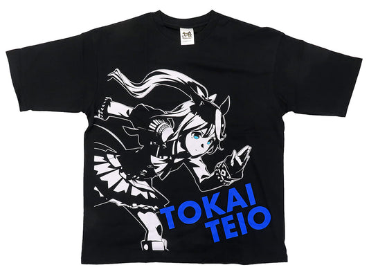 Tokai Teio Official BIG-Size T-Shirt (Black, Free Size) - Umamusume Pretty Derby | Cygames